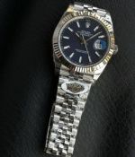 WKD Factory Rolex Datejust 41mm 3235 Movement Index Markers Dark Blue Face Jubilee Band Watch